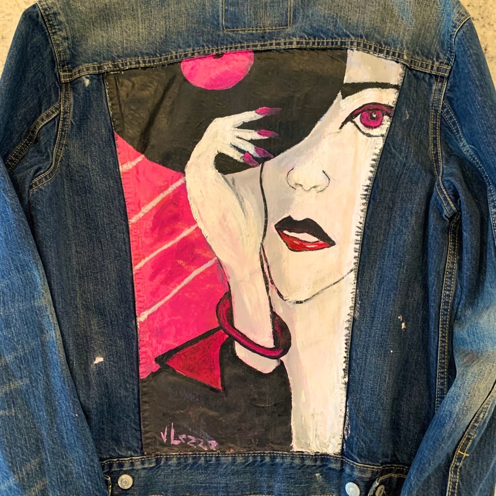 Levi vintage hand painted jean jacket